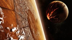 Space moon paintings planets outer space futuristic