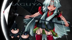 Space moon woman Chibi red eyes long hair anime girls