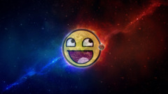Space planet moon Earth Awesome Face smiley digital art