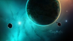 Space planet space art nebula cyan digital art deviantart