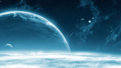 Space planet Stars digital art artwork space art blue