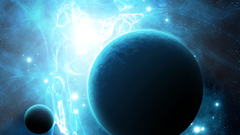 Space planets lighting