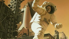 Space shuttle astronauts Skateboarding