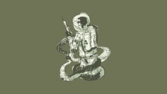Space simple abstract astronauts Delta simplistic