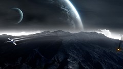 Space sky planets falling