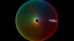 Space spectrum colorful Sphere circle black background grid 3d