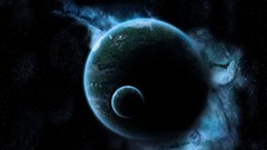 Space Stars black dark light abstract glow planets Planet Earth 