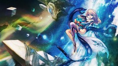 Space Stars paintings drawings anime girls blue eyes scenic