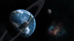 Space Stars planets outer space digital art moons