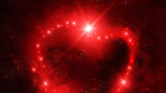Space Stars red Hearts outer space artwork qauz