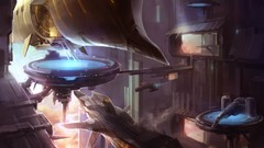 Space station spaceships artwork futuristic