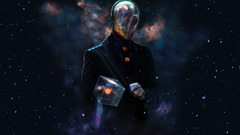 Space universe suits helmet Cube artwork futuristic Dan Luvisi