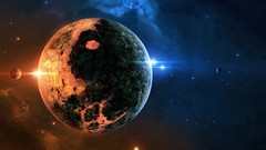 Space yin-yang planets outer space digital art