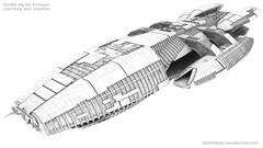 spaceship battlestar galactica science fiction render TV series