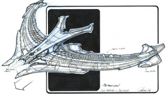 Spaceships concept art white