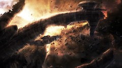 Spaceships outer space artwork digital art futuristic Radojavor