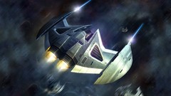 Spaceships science fiction battlestar galactica artwork digital 