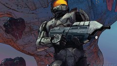 Spaceships science fiction halo artwork digital art video games 