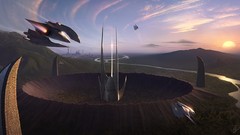 Spaceships vehicles science fiction cityscapes futuristic