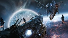 Spaceships vehicles science fiction digital art fantasy art