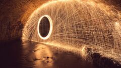 sparks photography fireworks lights urban digital art arch