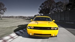 Speed dodge challenger Dodge Challenger SRT yellow cars 