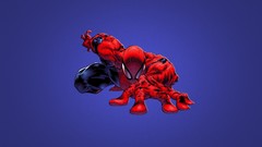 Spider-Man blue background crouched marvel comics