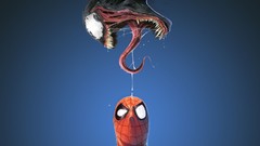 Spider-Man blue background Venom comics