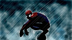 Spider-Man comics rain superhero digital art artwork comic art