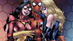 Spider-Man comics spider woman Ms. Marvel upscaled