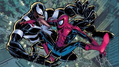 Spider-Man Venom comics battles artwork marvel comics