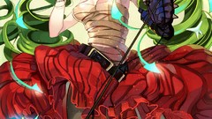 Spikes dress Jewelry gloves earrings microphones long hair 