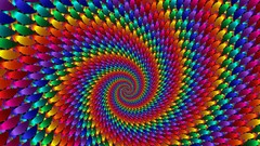 Spiral multicolor rainbows illusions