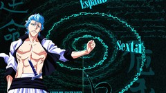 Spirals blue hair bleach Espada grimmjow jaegerjaquez open shirt