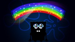 SpongeBob SquarePants multicolor rainbows artwork digital art