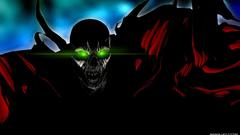 Spooky Green eyes skull