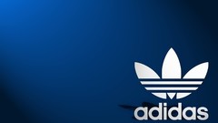 Sports blue background Adidas brands logos oldschool