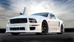 Sports cars doors vehicles Ford mustang muscle cars low-angle 