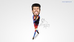 Sports cartoons caricature football players soccer FC Barcelona 