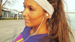 Sports eyes woman close-up running Portugal faces Nike long 