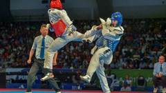 Sports fight Fighting kick olympics taekwondo kicking