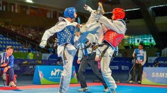 Sports fight Fighting kick olympics taekwondo kicking