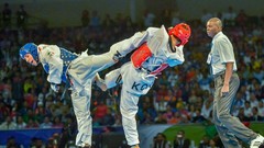 Sports fight Fighting kick WTF olympics taekwondo kicking