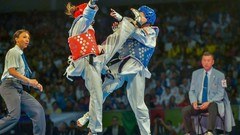 Sports fight Fighting kick WTF olympics taekwondo kicking