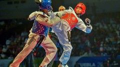 Sports fight Fighting kick WTF olympics taekwondo kicking