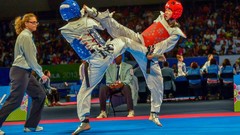 Sports fight Fighting kick WTF olympics taekwondo kicking