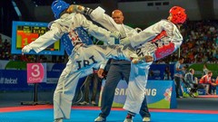 Sports fight Fighting kick WTF olympics taekwondo kicking