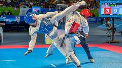 Sports fight Fighting kick WTF olympics taekwondo kicking