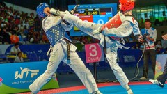 Sports fight Fighting kick WTF olympics taekwondo kicking