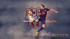 Sports football players soccer FC Barcelona Andrés Iniesta 